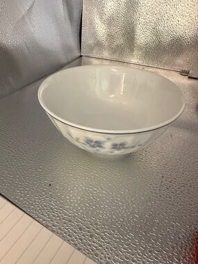 Vintage White Porcelain Floral Serving Bowl - Classic Home Dining